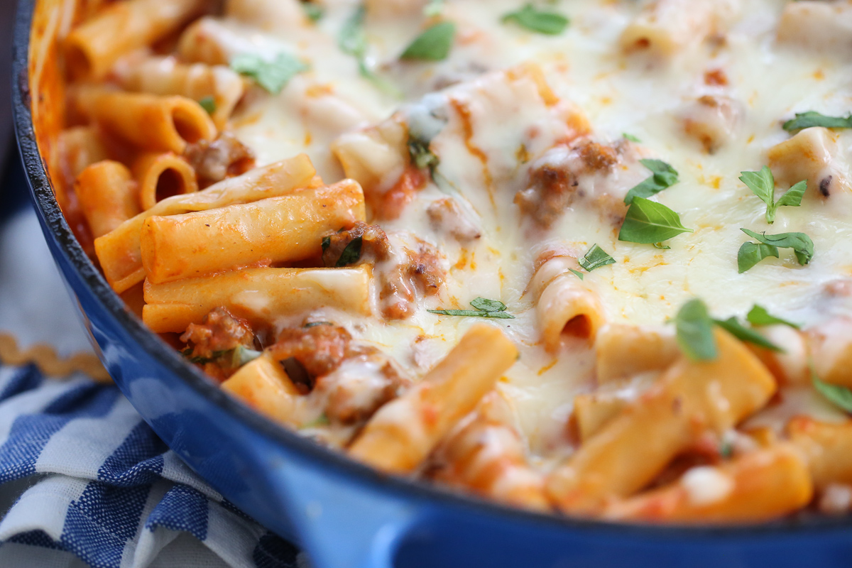 Skillet Baked Ziti from Our Best Bites