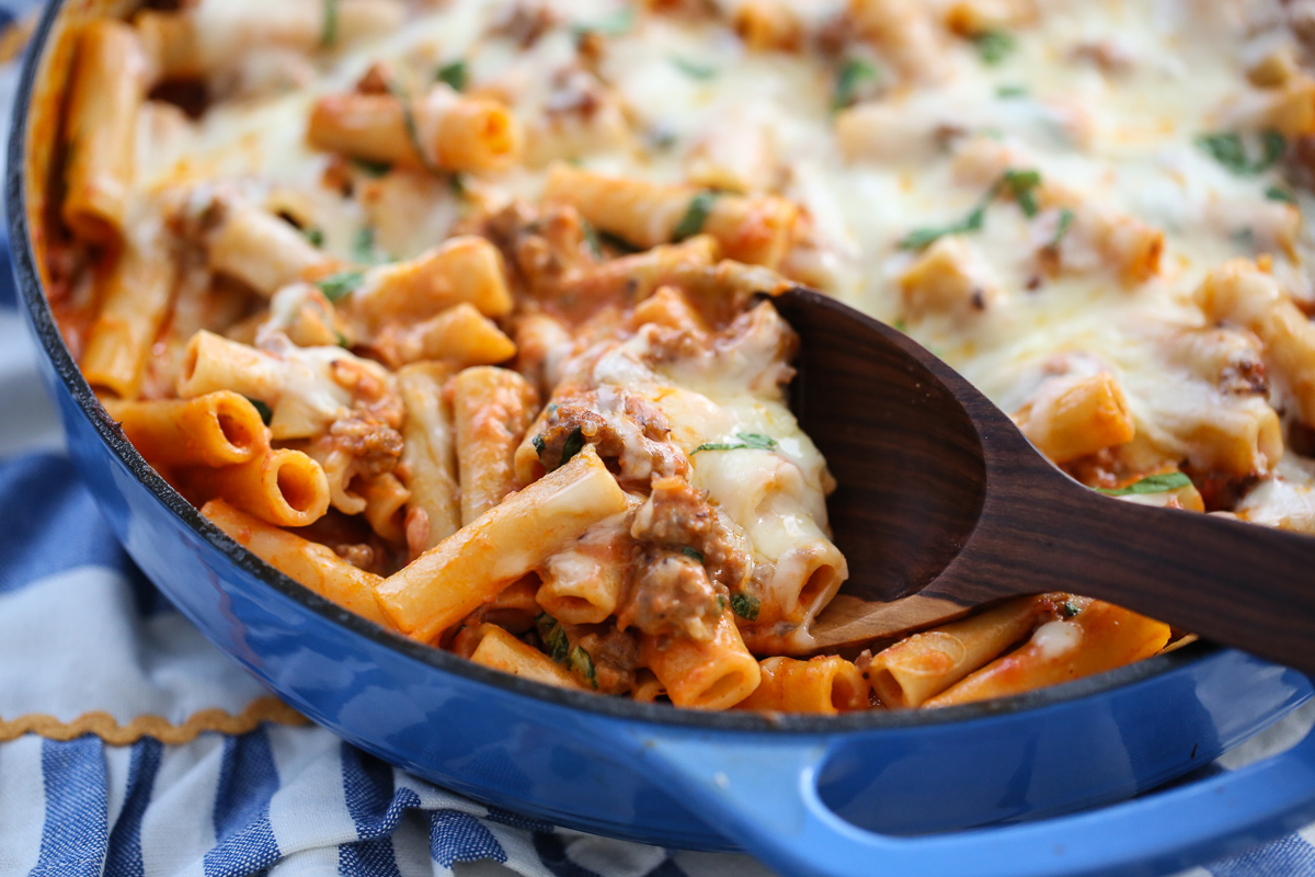 Skillet Baked Ziti from Our Best Bites