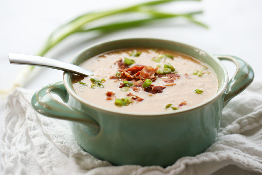 Bean with Bacon Soup in Bowl