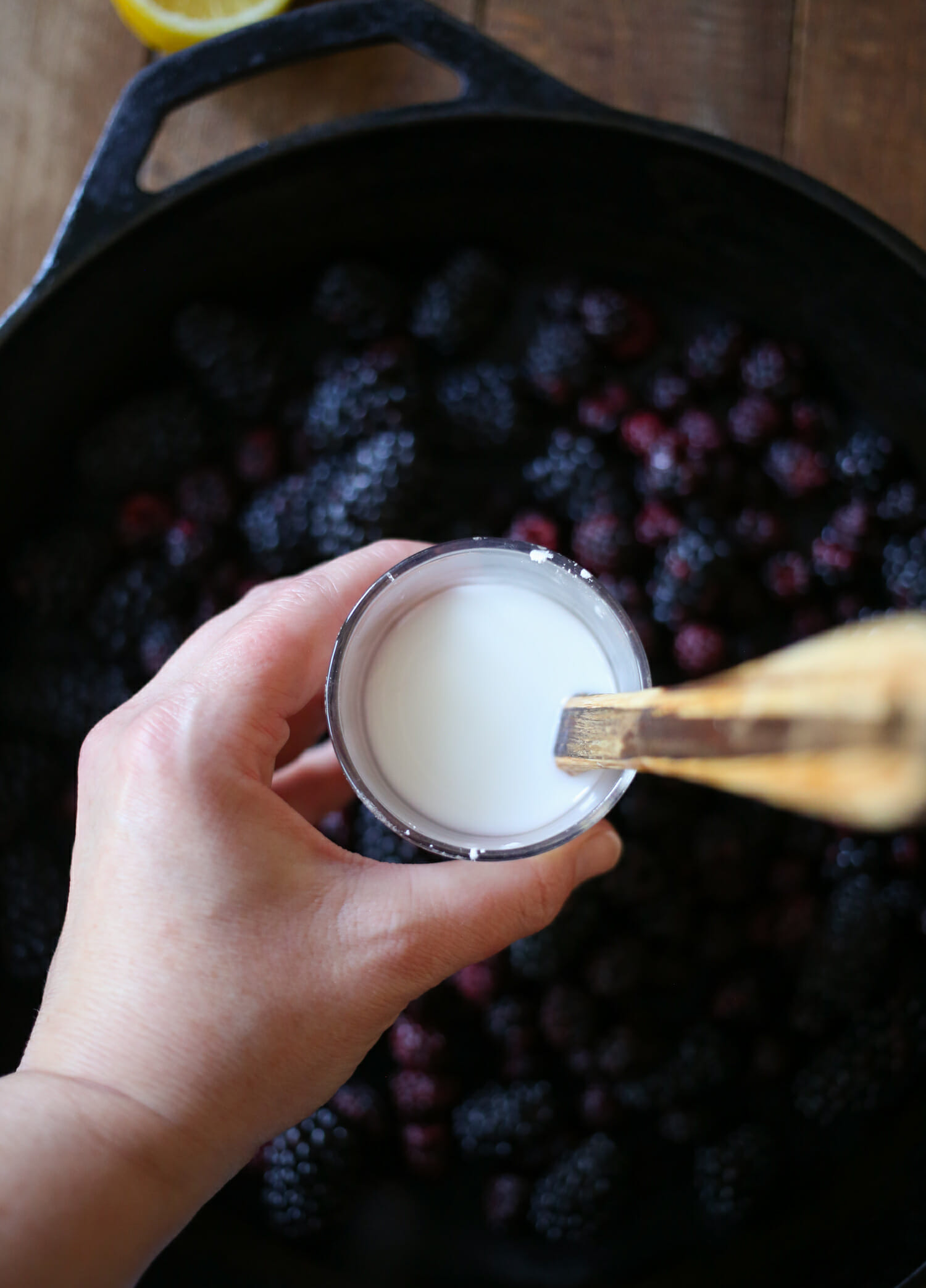 cornstarch and water for blackberry cobbler