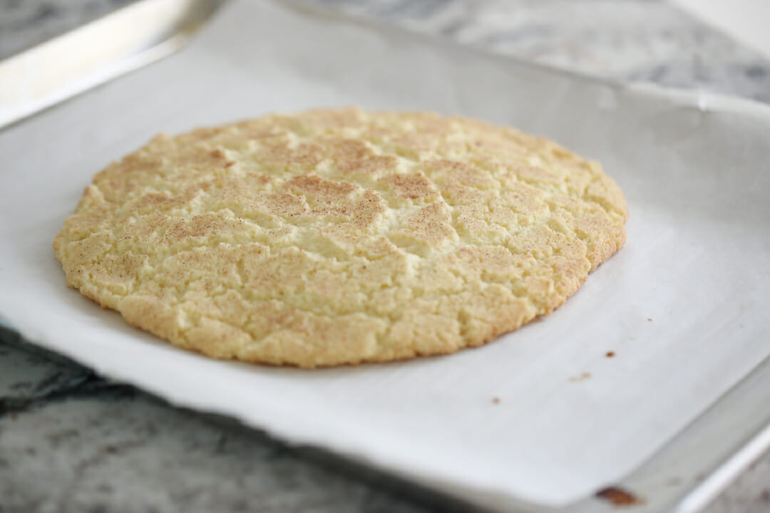 Baked Giant Snickerdoodle Cookie