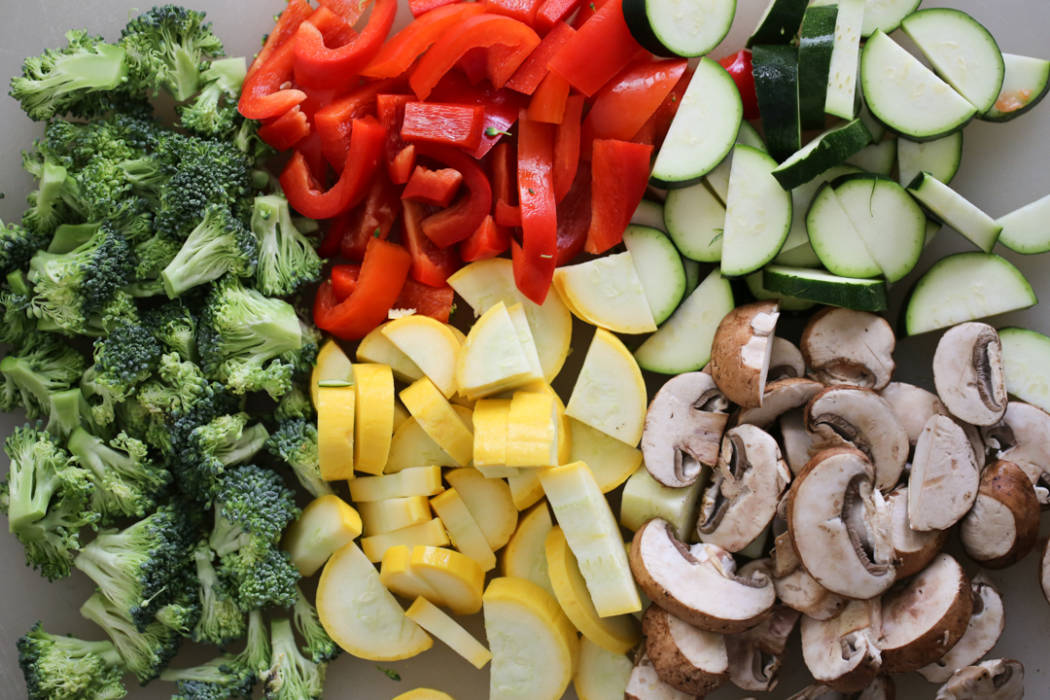 chopped veggies