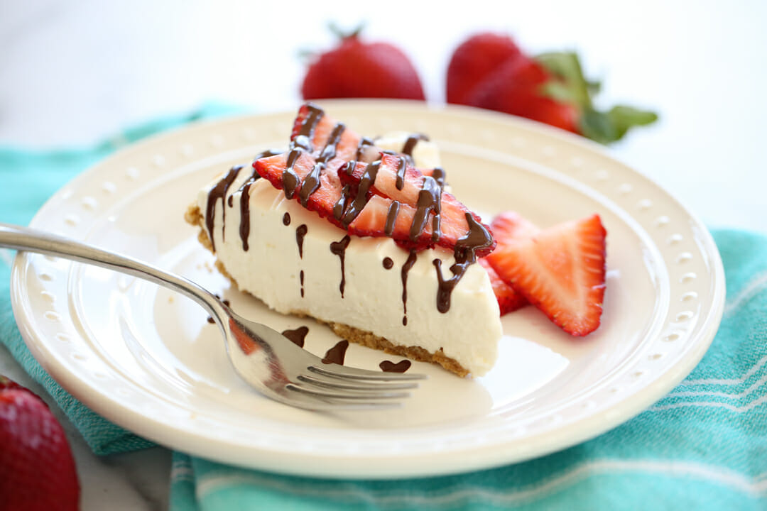 No Bake Cheesecake on Plate