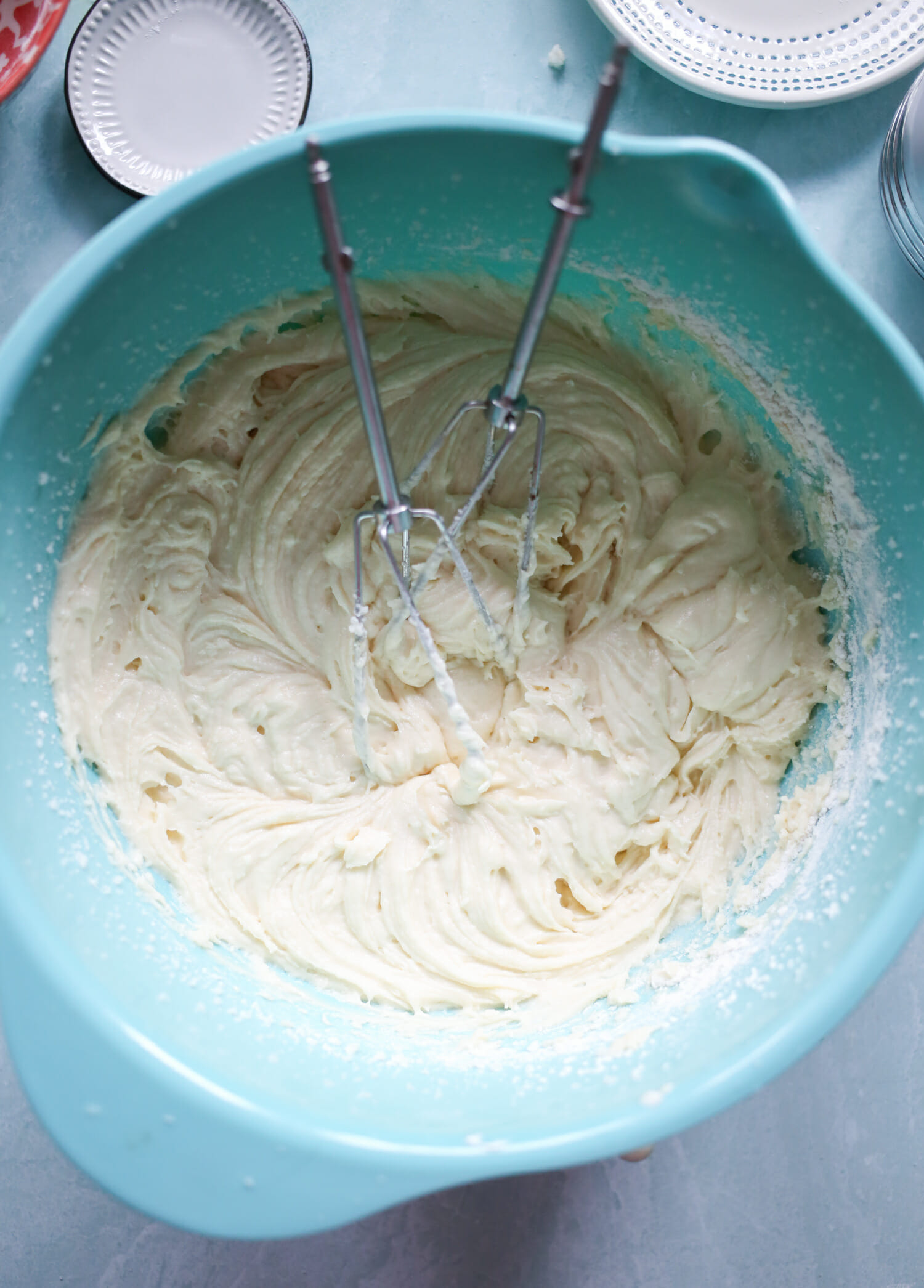 moist ingredients in a bowl for banana bars with cream cheese icing from our best bites
