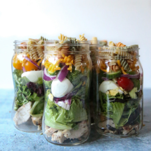 grilled chicken salad jars from our best bites