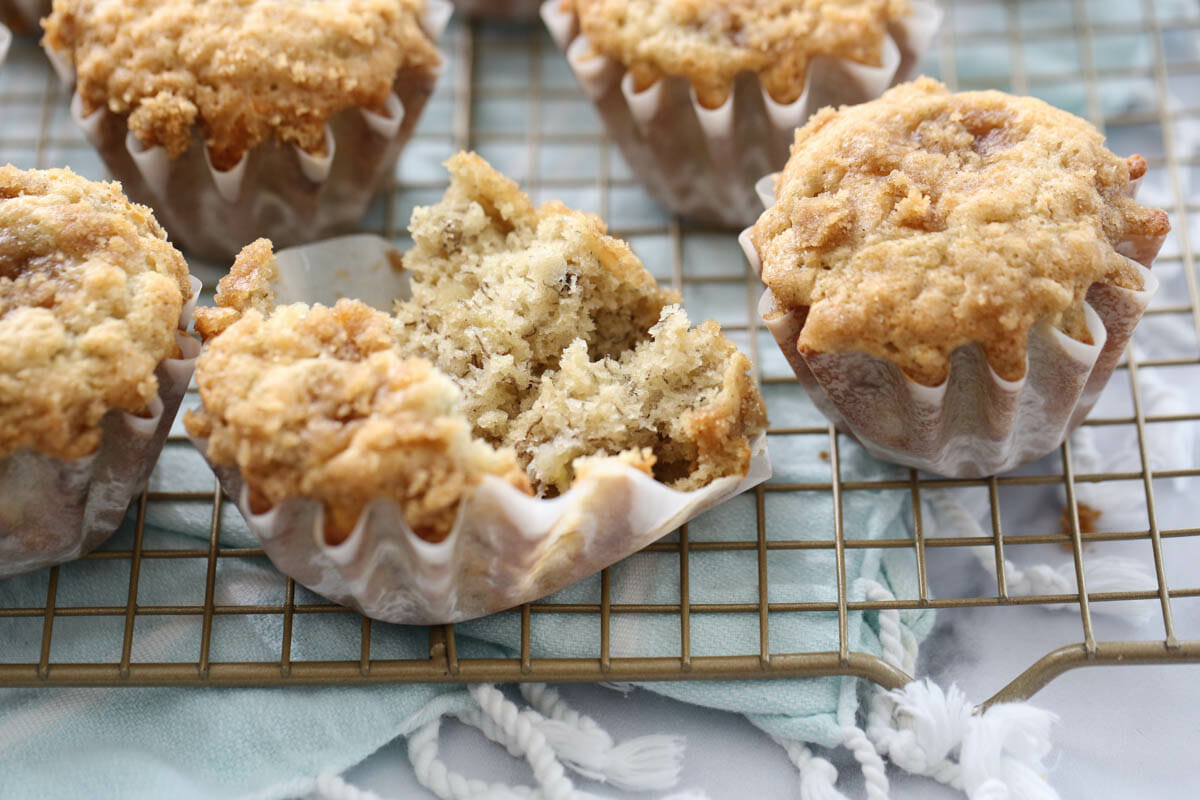 inside of banana muffin