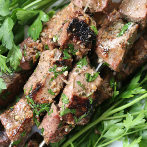 Garlic Sirloin Beef Skewers