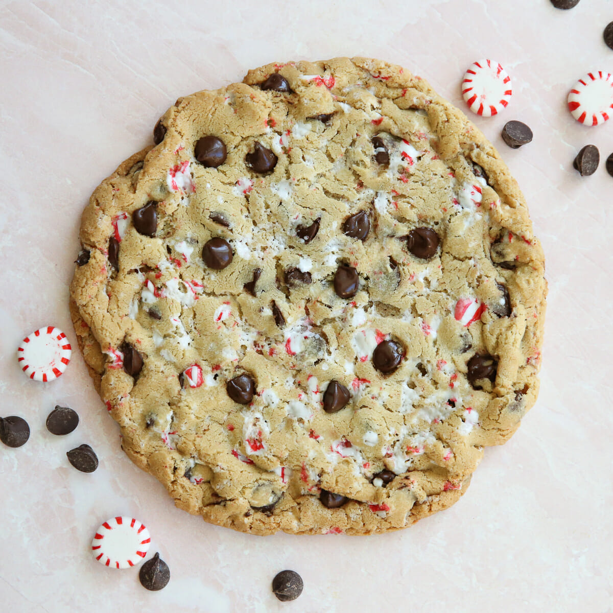 Candy Cane Chocolate Chip Cookie!