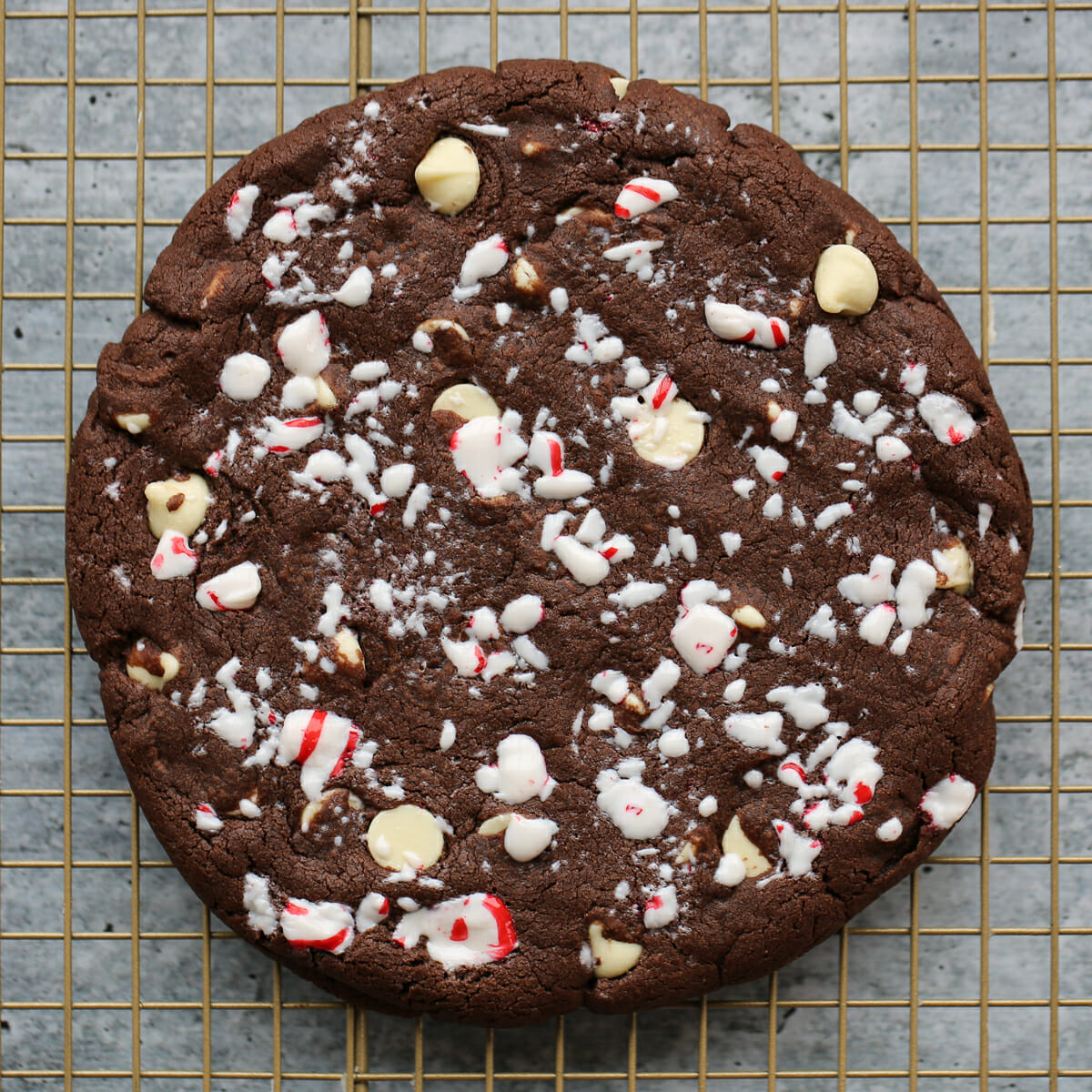 giant peppermint bark cookie