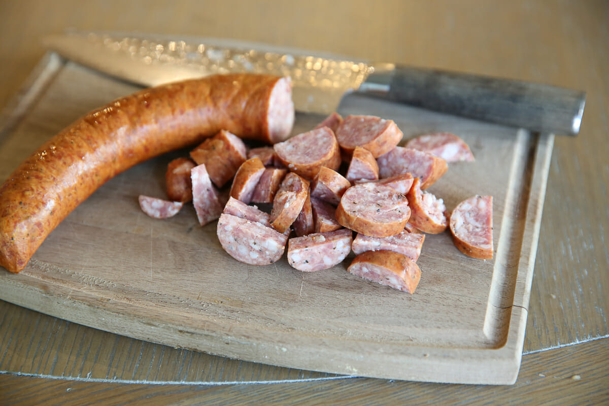 sliced smoked sausage