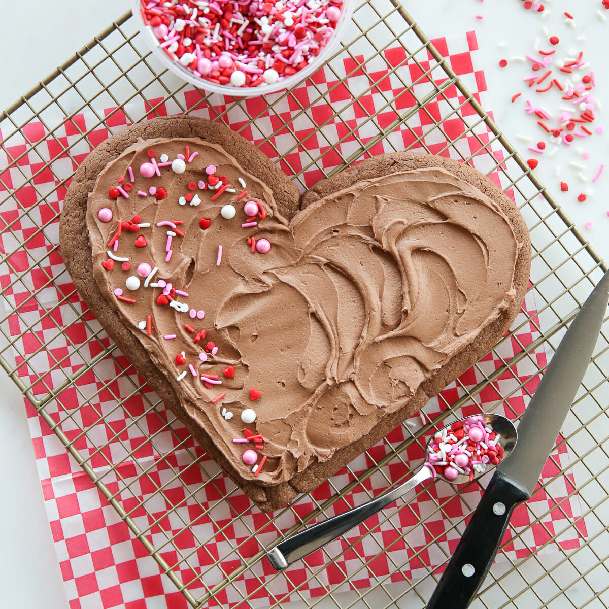 Easy Giant Heart Shaped Chocolate Chip Cookie for Valentine's Day