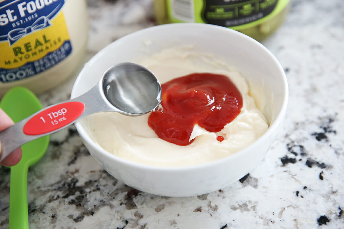 ketchup and mayo in a bowl