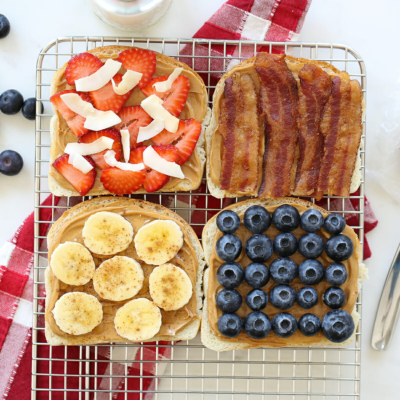 peanut butter and jelly with fun toppings