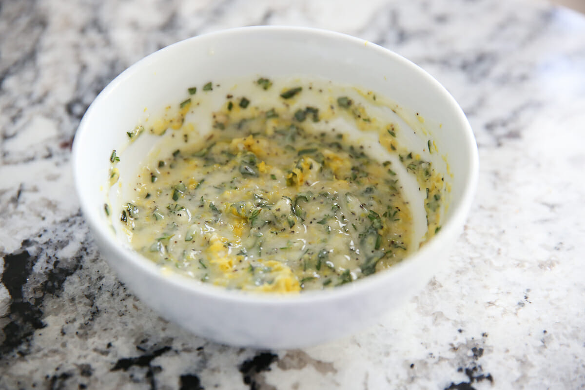 herb butter mixture in bowl