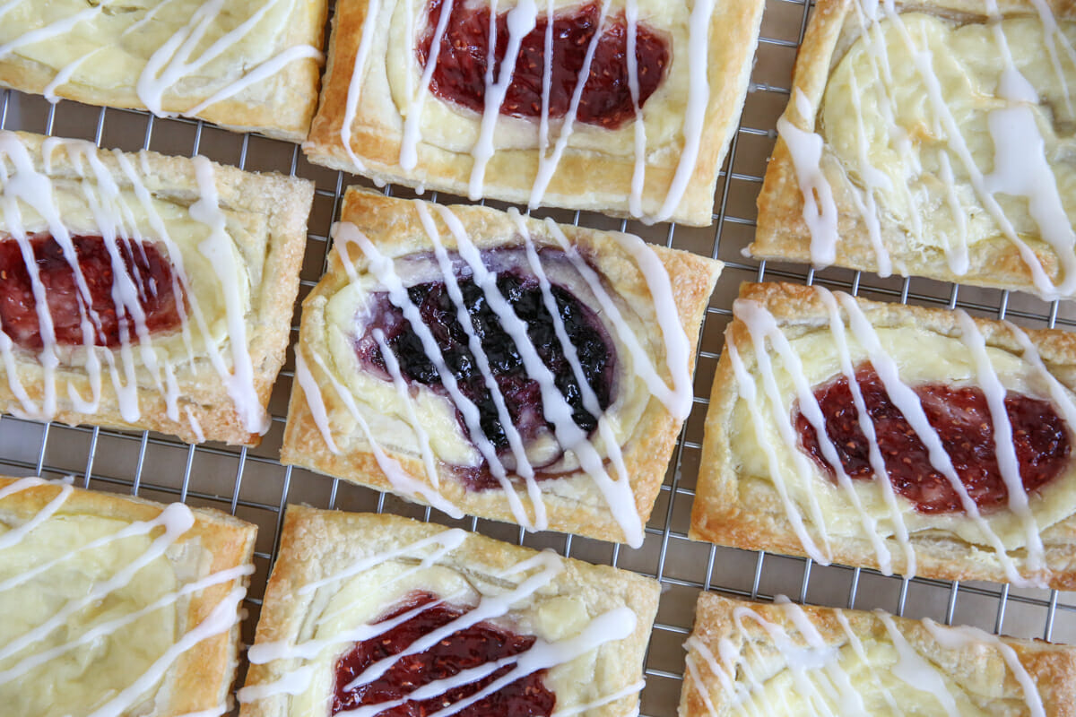 Danishes on a cooling rack