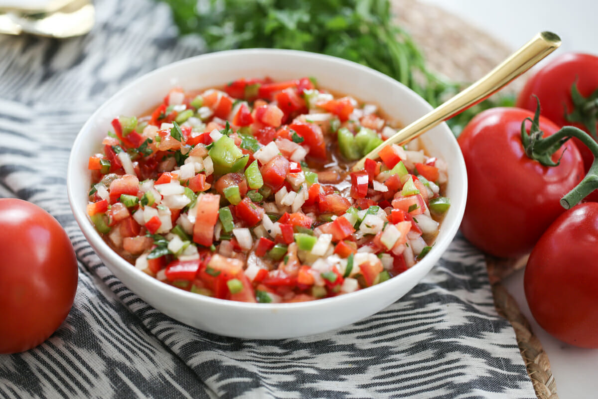 Brazilian Vinaigrette in a white bowl