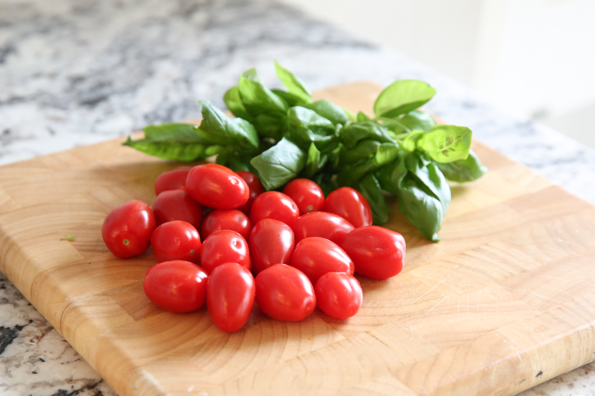 Fresh tomatoes and basil