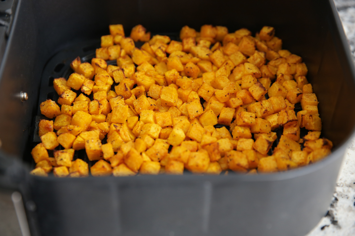 butternut squash in air fryer basket