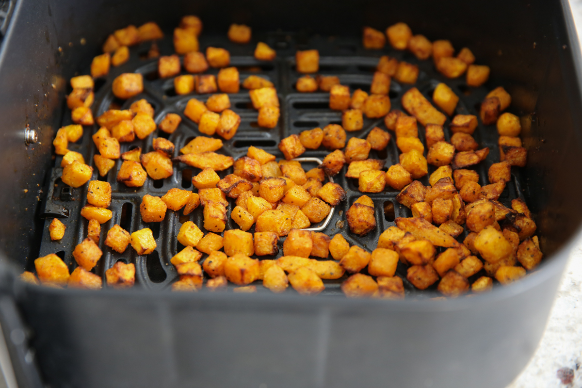 butternut squash in air fryer basket