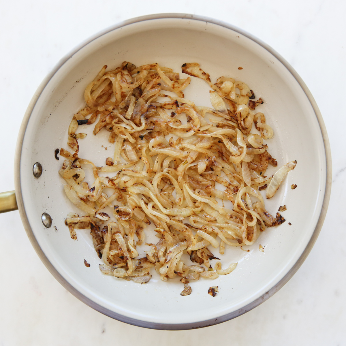 caramelized onions in a pan