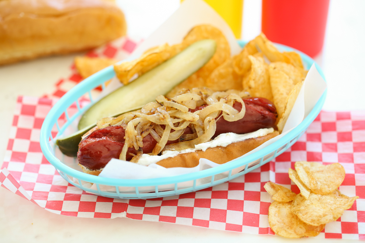 Seattle Style Hot Dogs with Cream Cheese and Grilled Onions