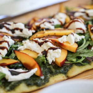 Peach and Pesto Flatbread from our best bites