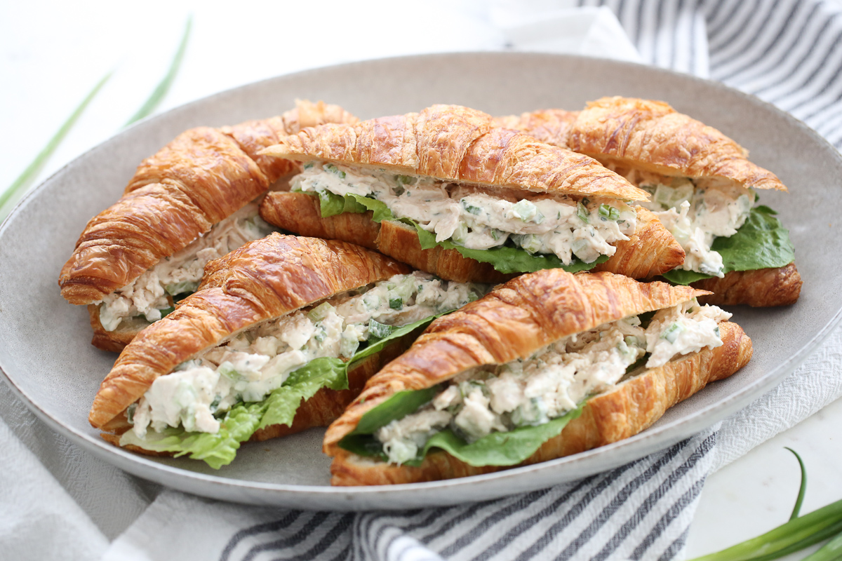 chicken salad on croissants