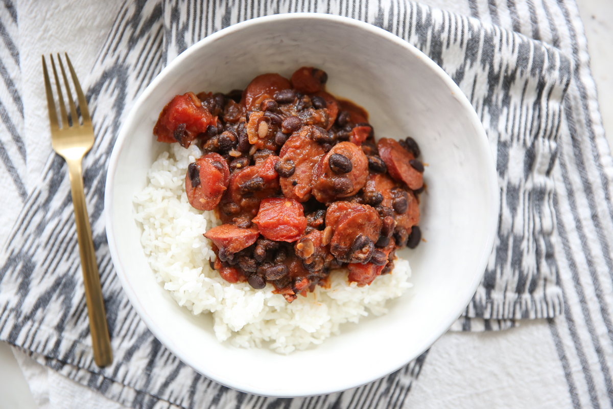 Kielbasa Black Bean Skillet