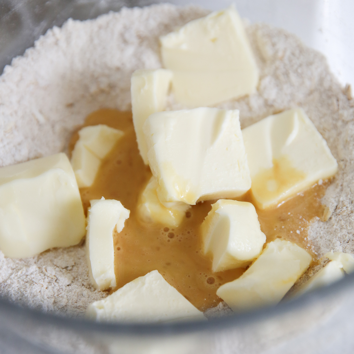 softened butter in dry ingredients