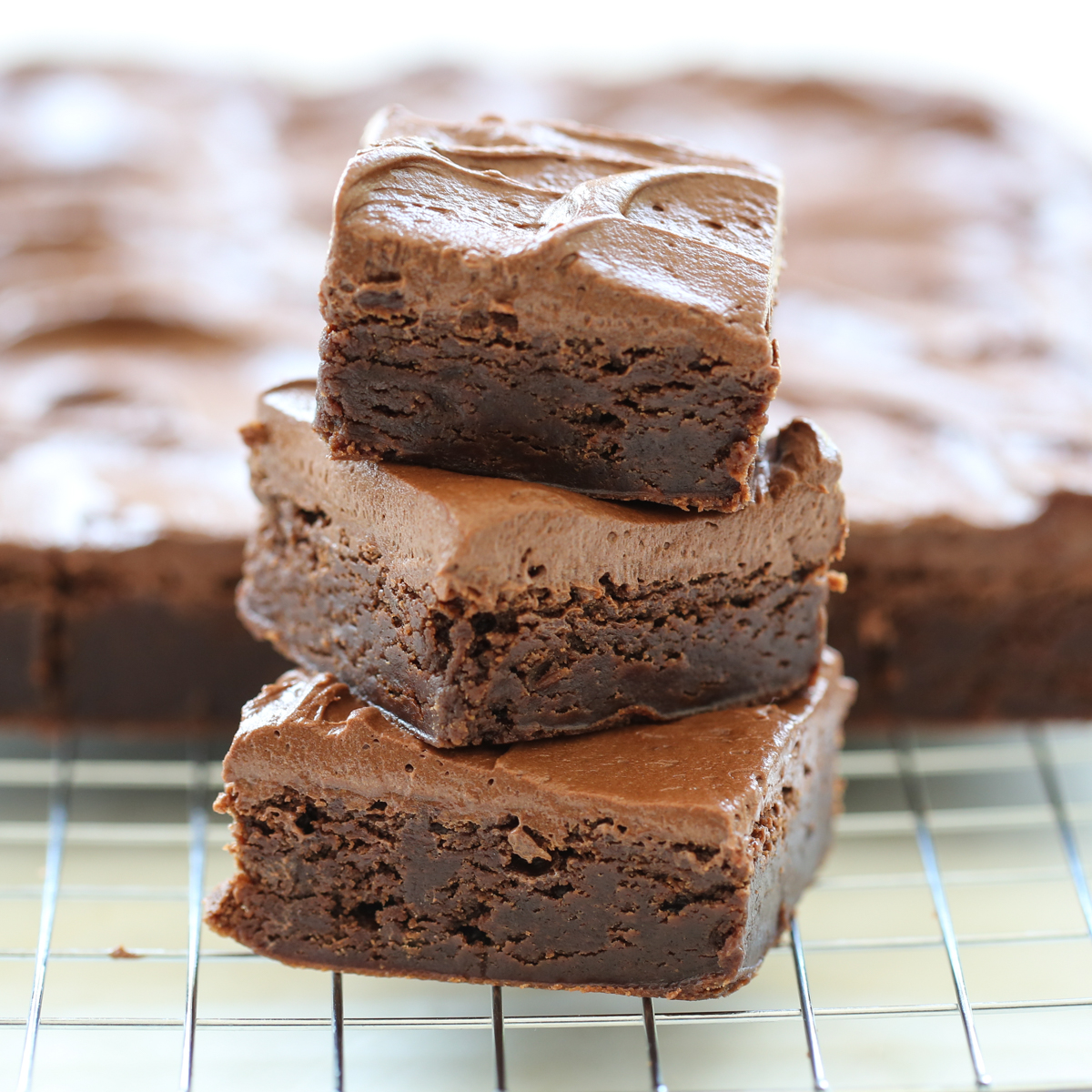 Frosted chocolate brownies from our best bites