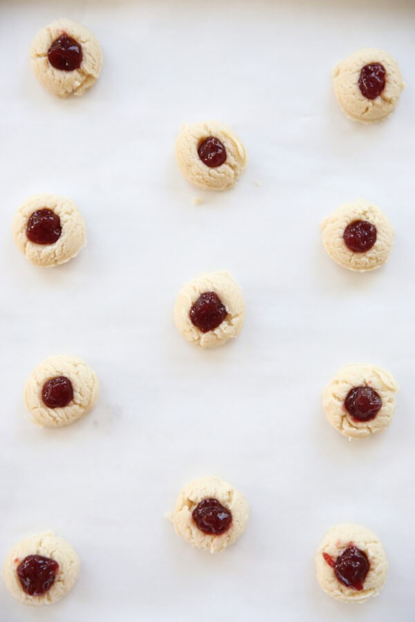 Raspberry Almond Thumbprint Cookies - Our Best Bites