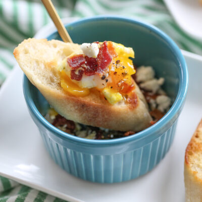 Baked egg cup in a ramekin