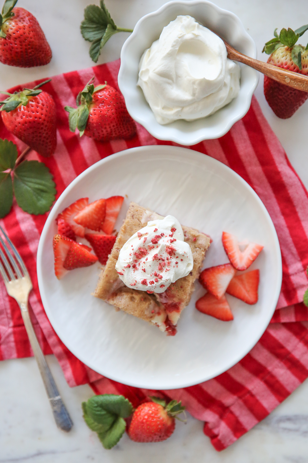 Strawberry Cheesecake Swirl Cake - Our Best Bites