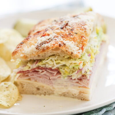 Italian Grinder Sandwich on a white plate