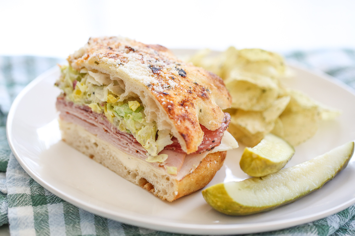 Italian Grinder Sandwich on a white plate