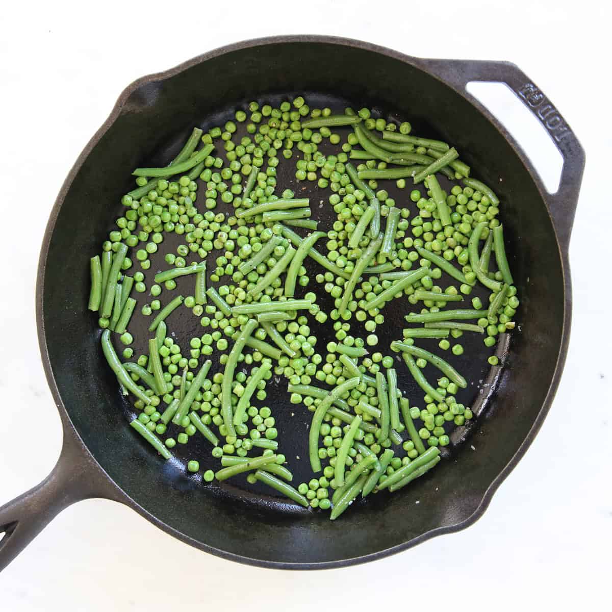 vegetables in a cast iron skillet